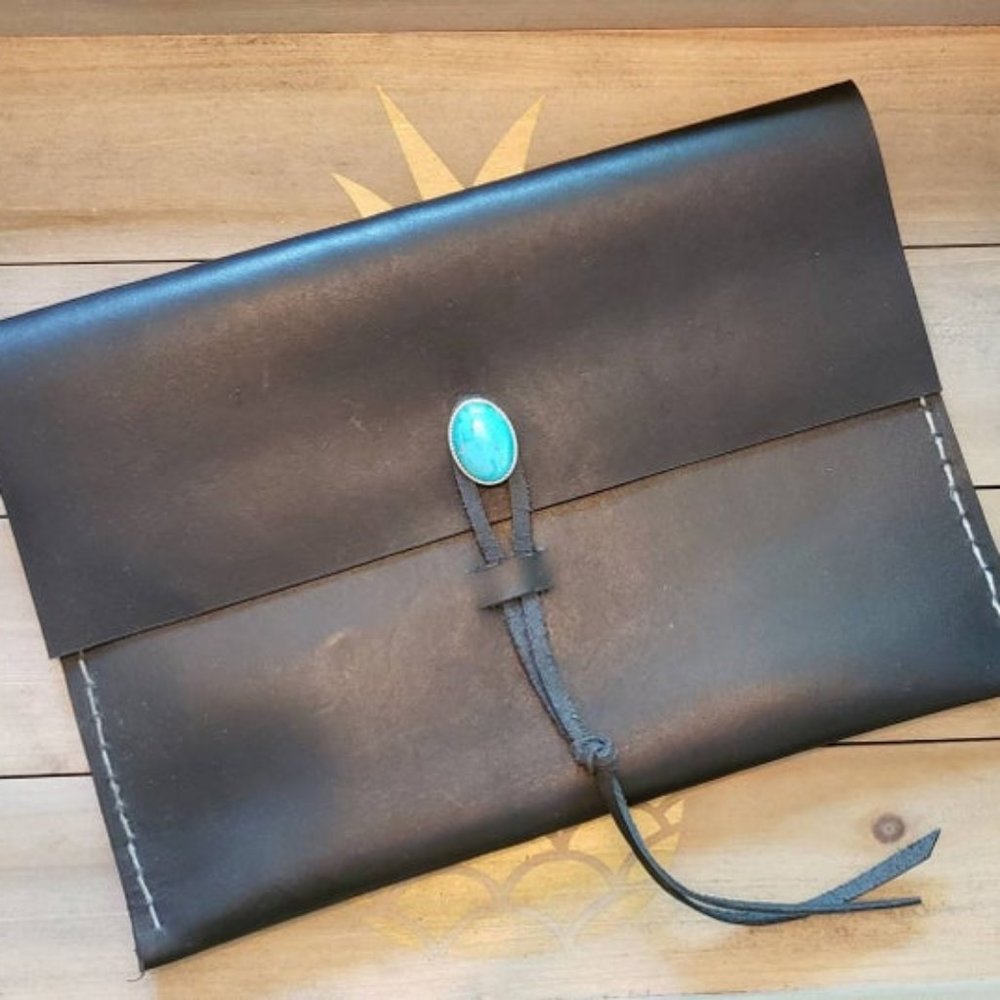 ScapeGrace Designs Black Leather Clutch